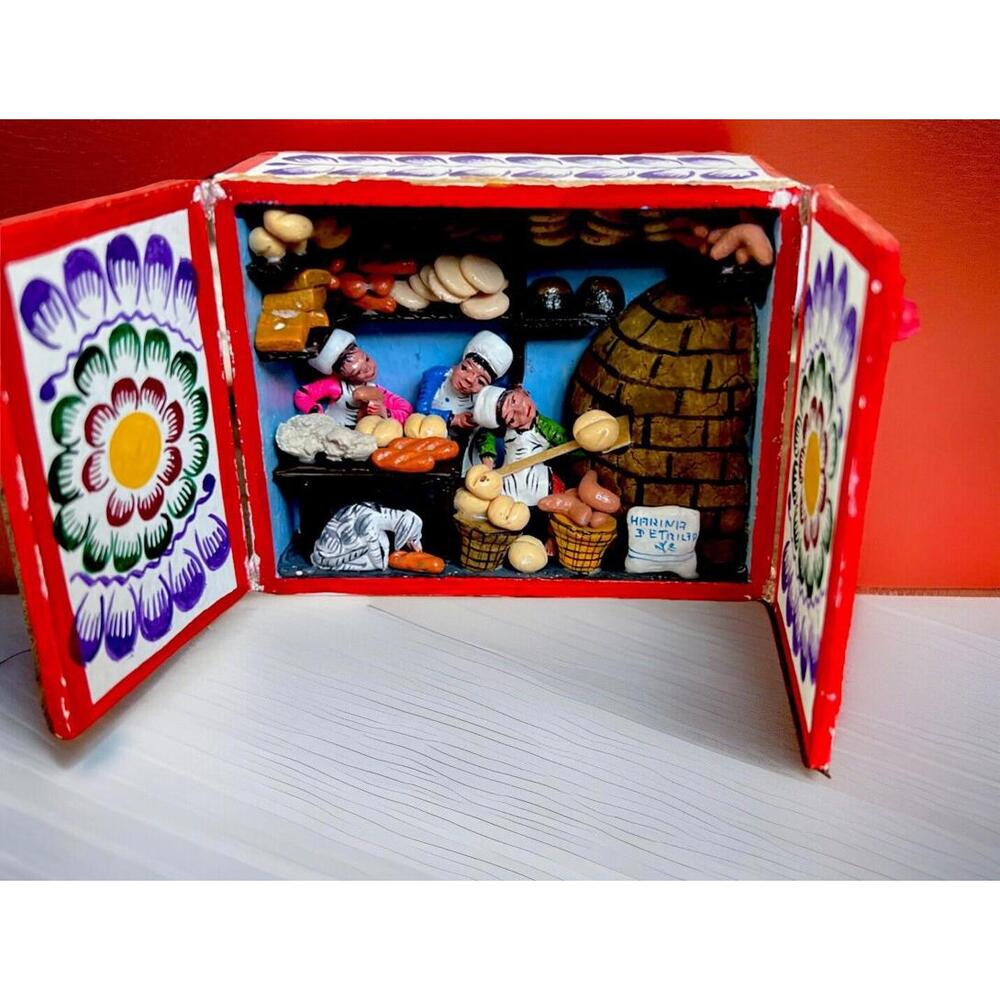 Mini Panaderia (Bakery) Retablo Signed Alberto Panco 4x3.2”